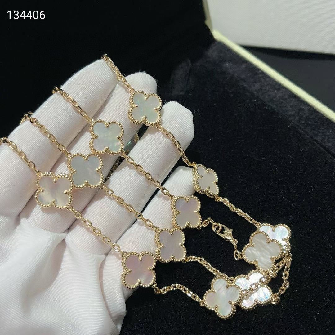 Roostick Pearl Vintage Alhambra 20 Motifs Long Necklace