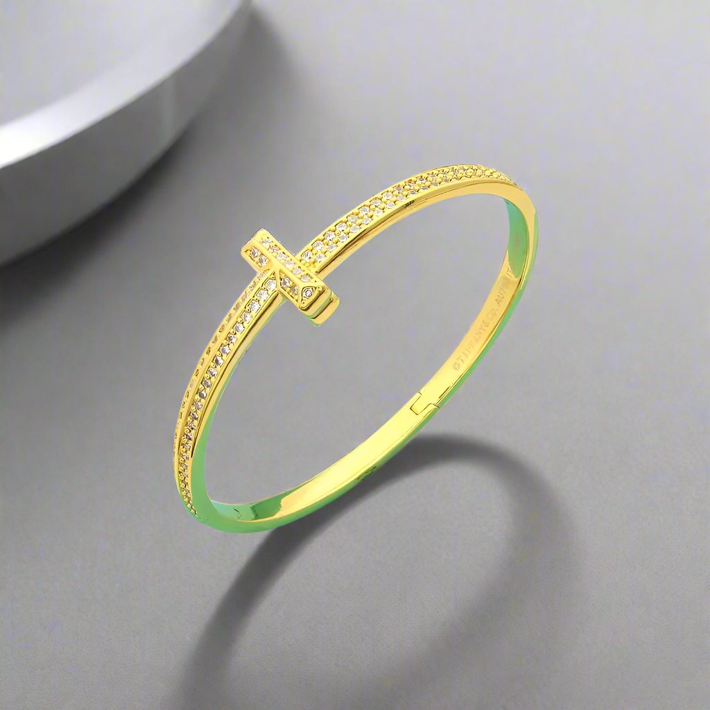 Roostick T1 Wide Diamond Bangle Bracelet