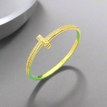 Roostick T1 Wide Diamond Bangle Bracelet