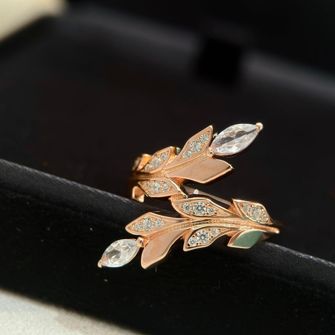 Roostick Vine Bypass Diamond Ring