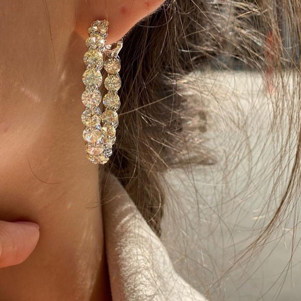 Roostick Hoop Diamonds Earrings