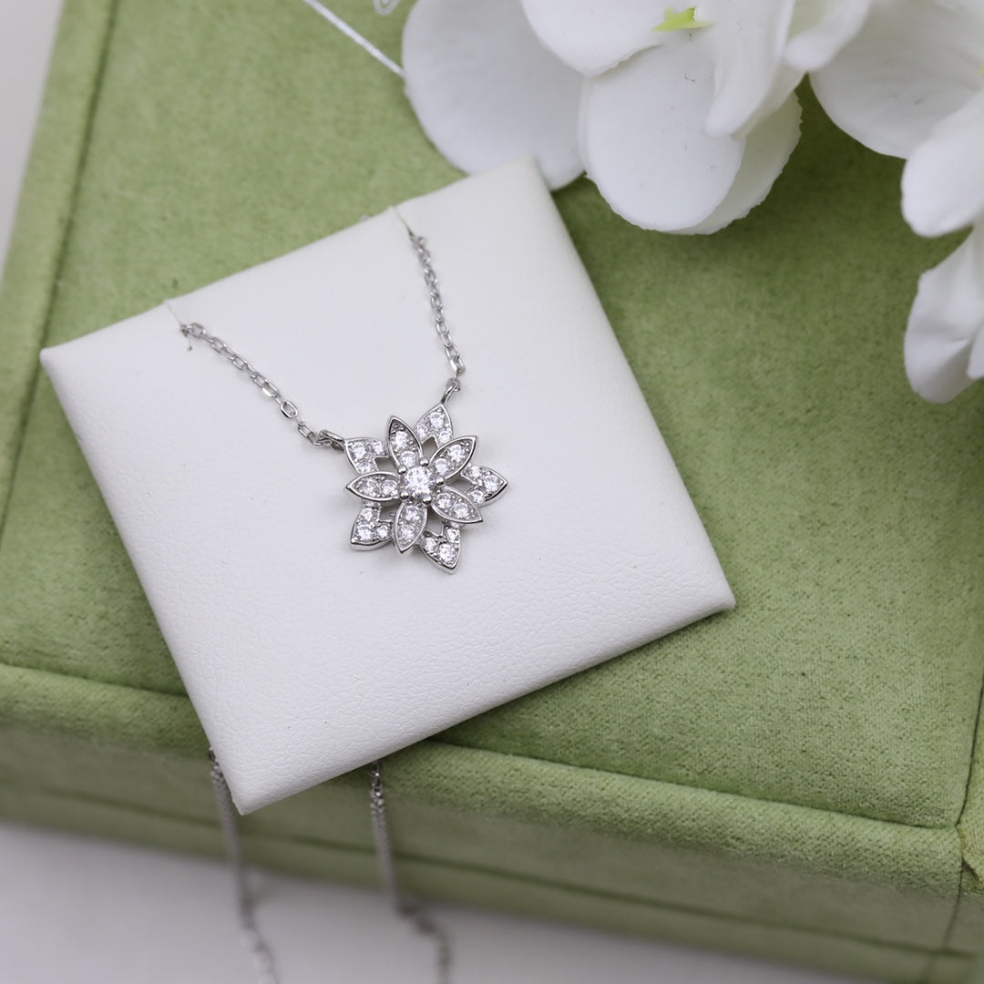Roostick Lotus Openwork Pendant Necklace