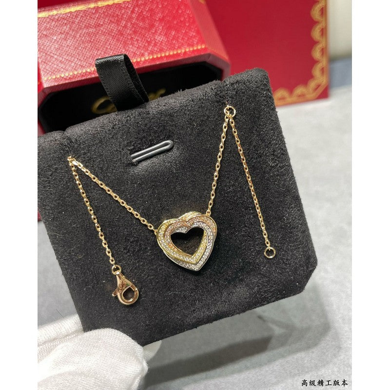 Roostick Trinity Heart Full Diamond Necklace