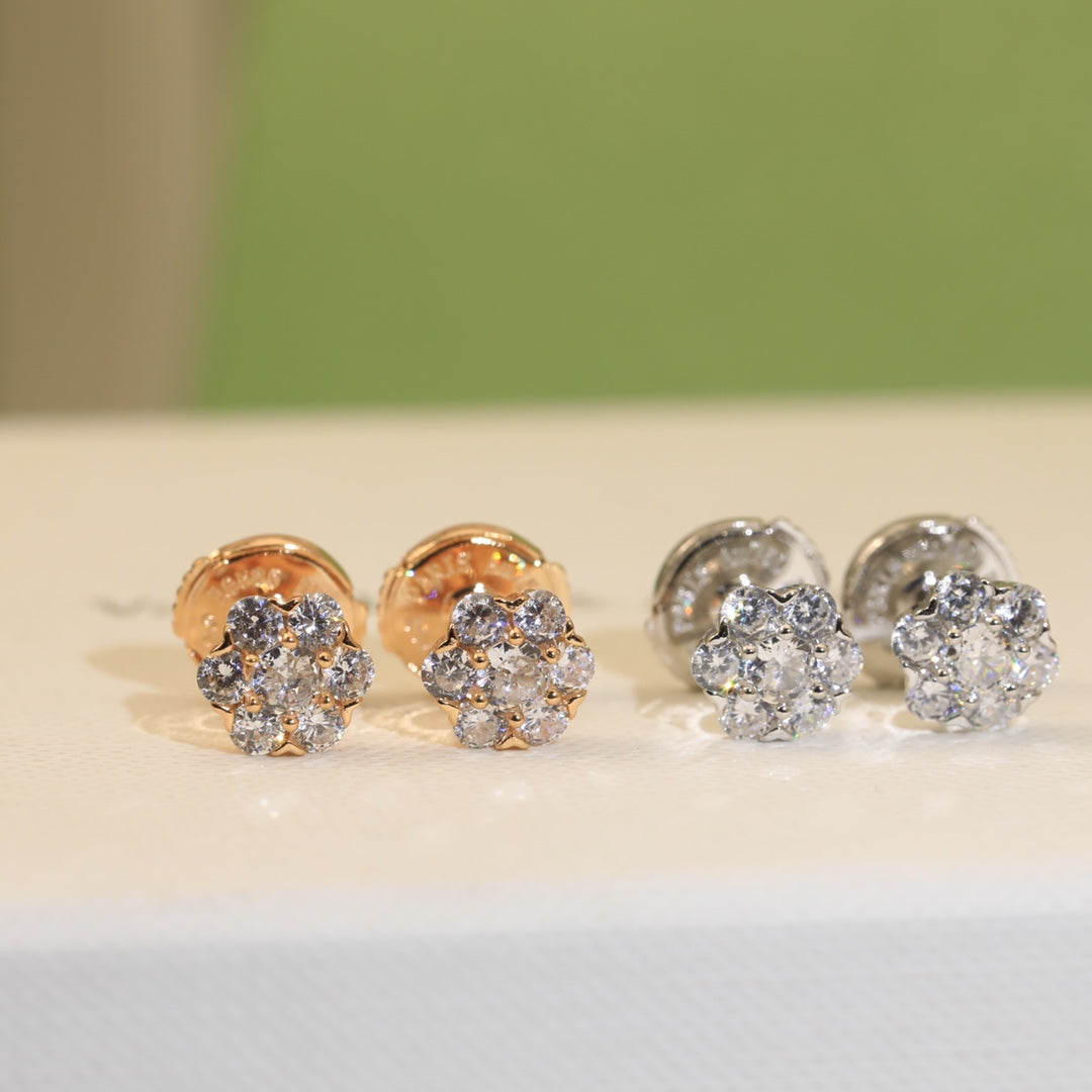 Roostick Flower Crystal Earrings
