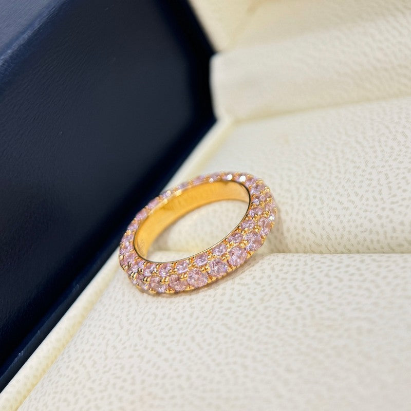 Roostick T Pink Crystal Ring