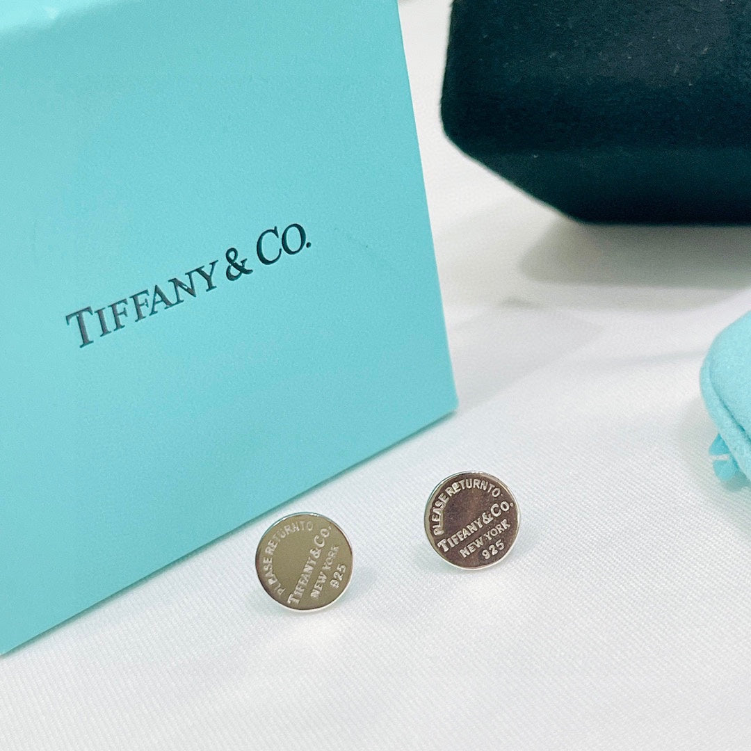 Roostick 18K Return to T Circle Stud Earrings