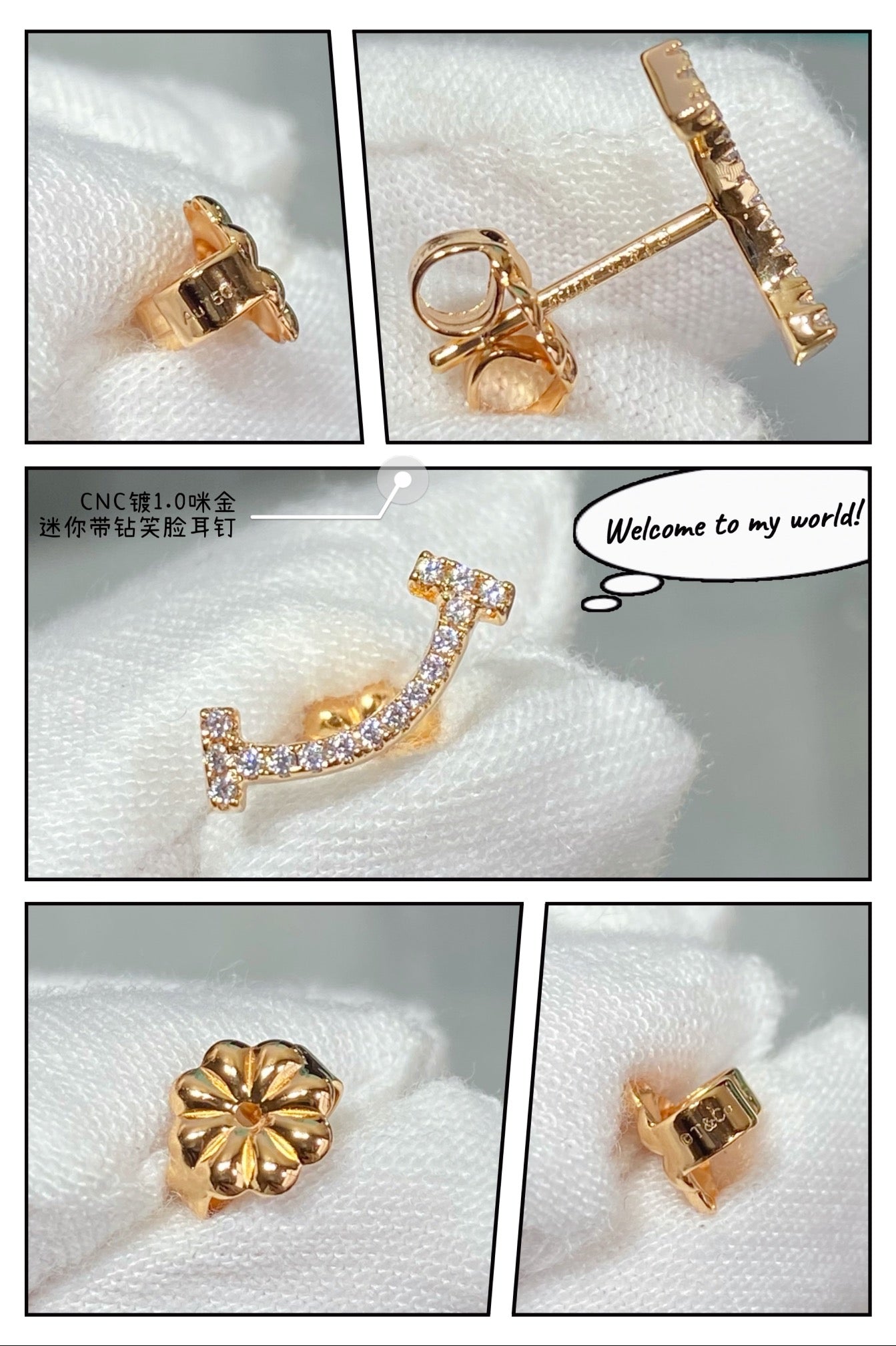 Roostick T Smile Diamonds Earrings