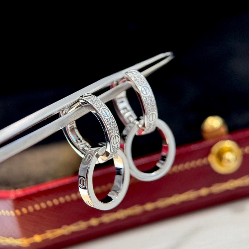 Roostick Love Double Hoop Diamond Earrings