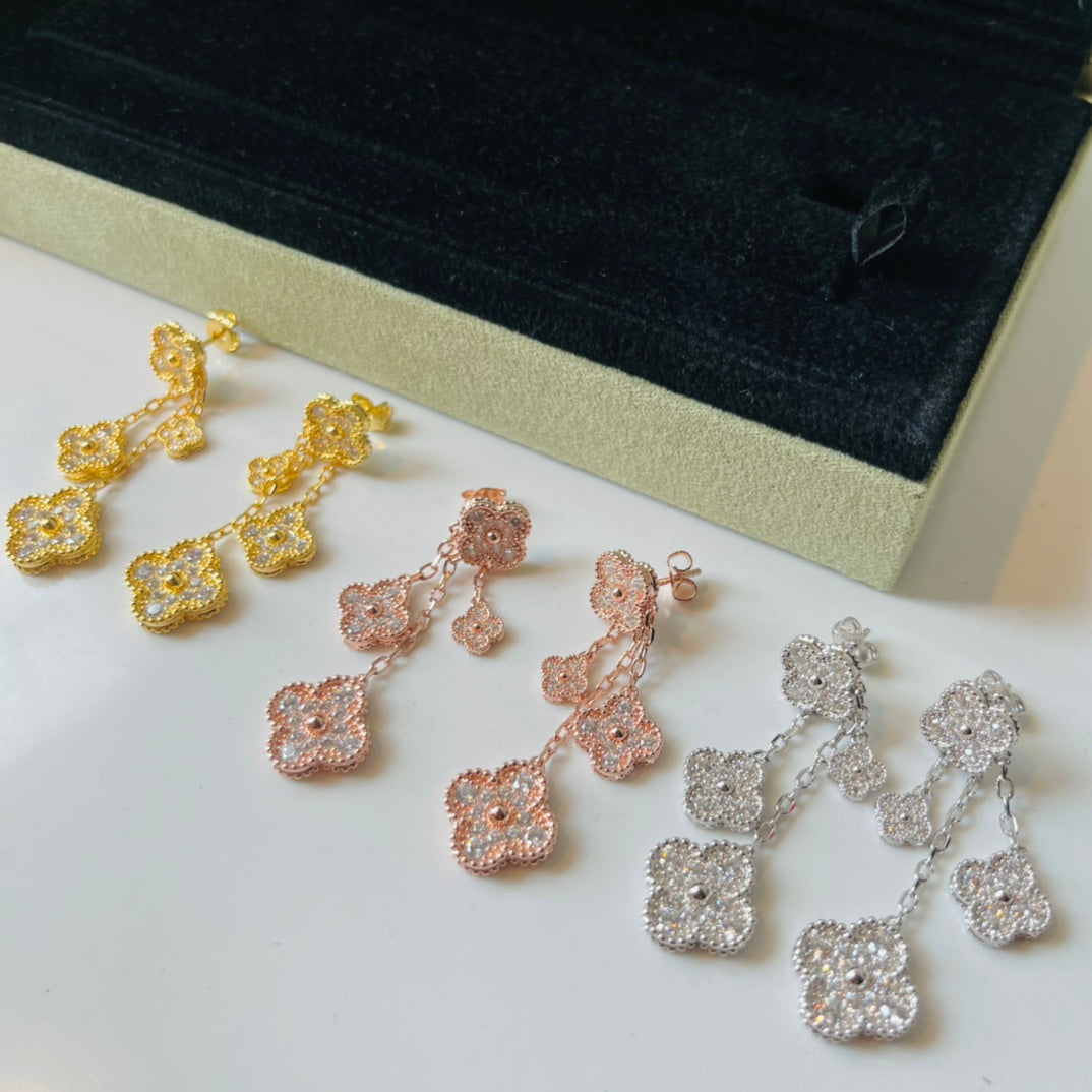 Roostick Magic Alhambra Four Diamonds Motifs Clover Earrings