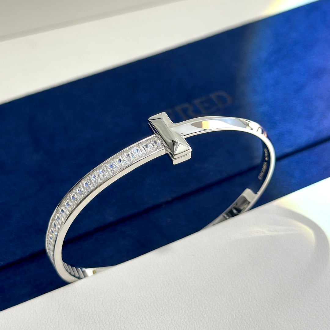 Roostick T1 Wide Diamond Hinged Bracelet
