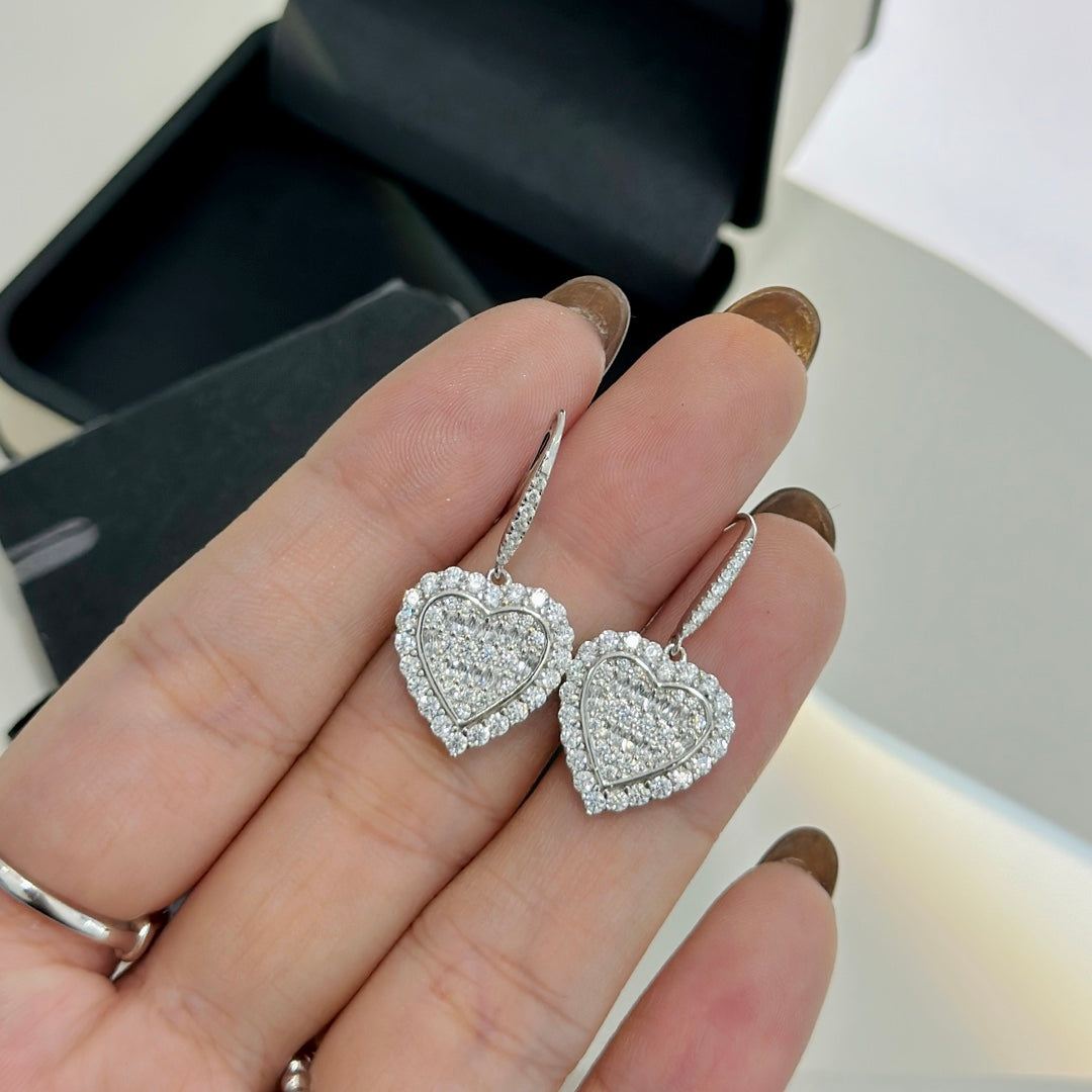 Roostick Diamond Heart Crystal Earrings