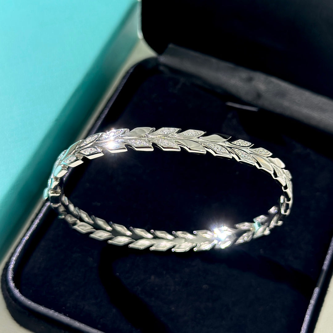 Roostick Victoria Vine Diamond Hinged Bracelet