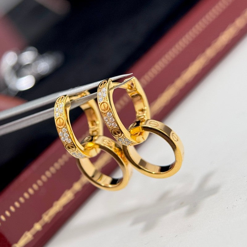 Roostick Love Double Hoop Diamond Earrings