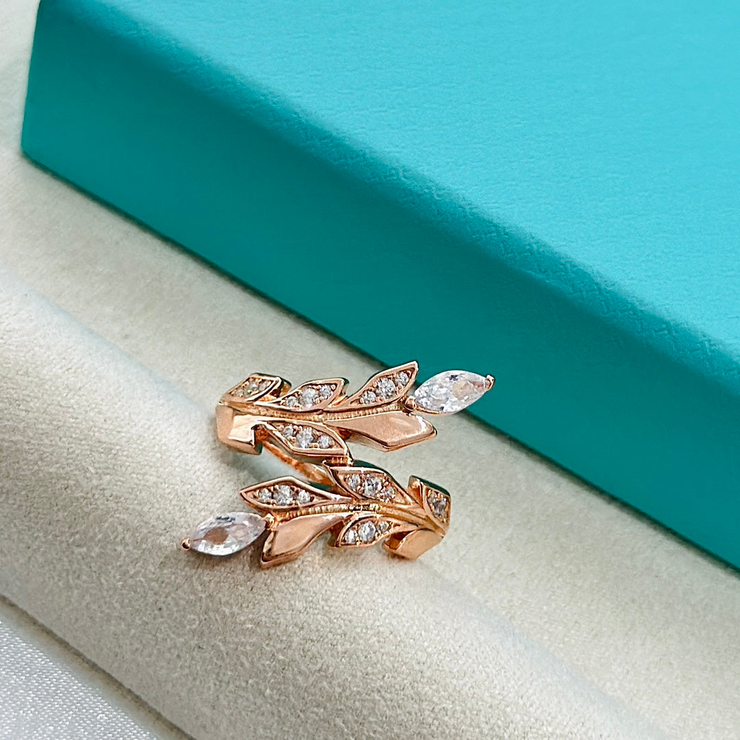 Roostick Vine Bypass Diamond Ring