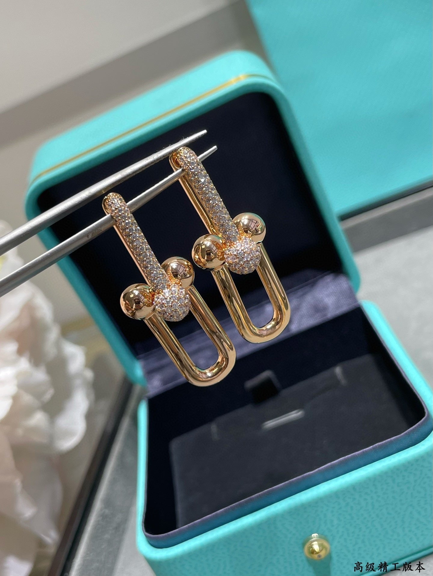 Roostick HardWear Large Link Pave Diamonds Earrings