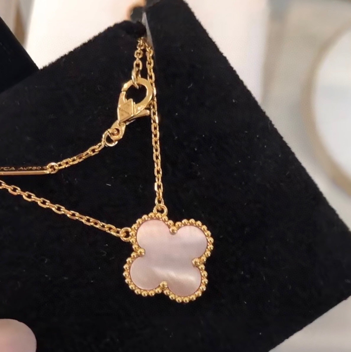 Roostick Vintage Alhambra Pink Necklace