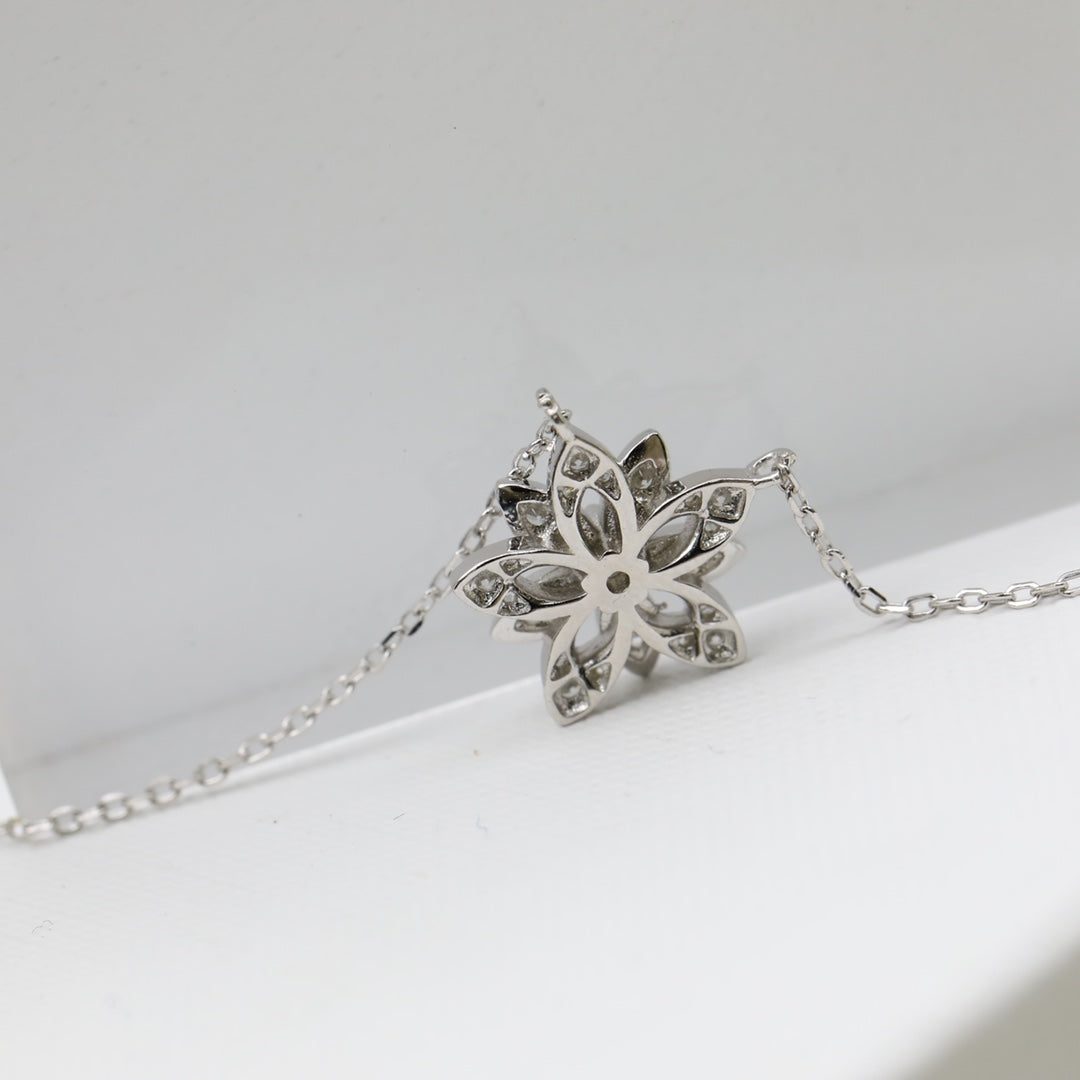 Roostick Lotus Openwork Pendant Necklace