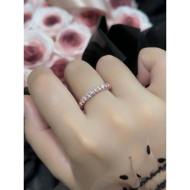 Roostick T Pink Crystal Ring