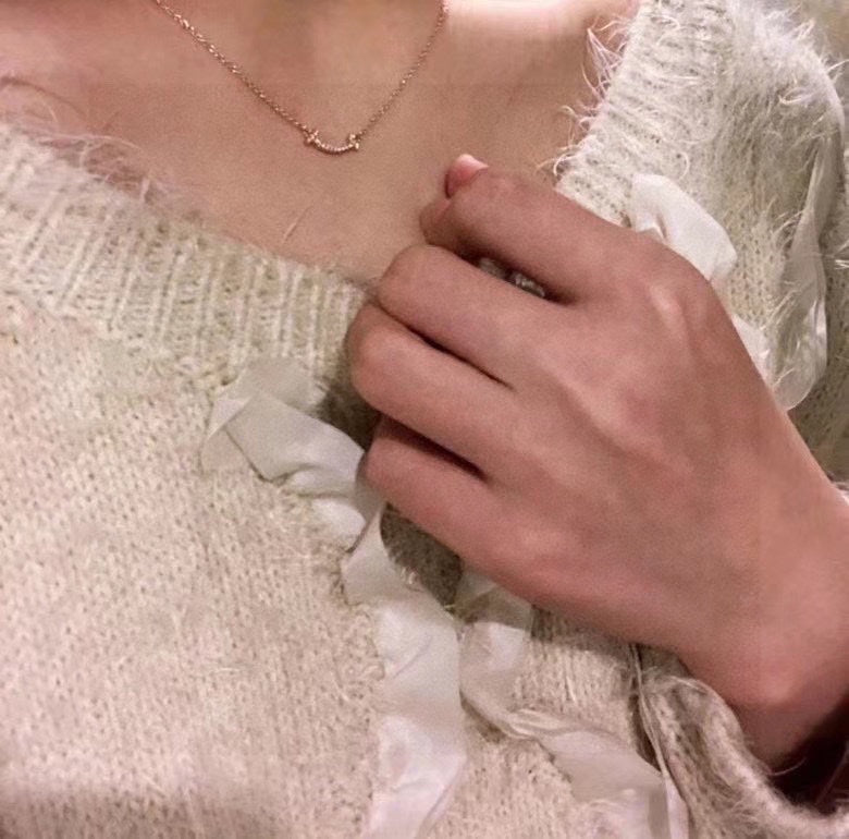 Roostick T Small Diamond Pendant Necklace