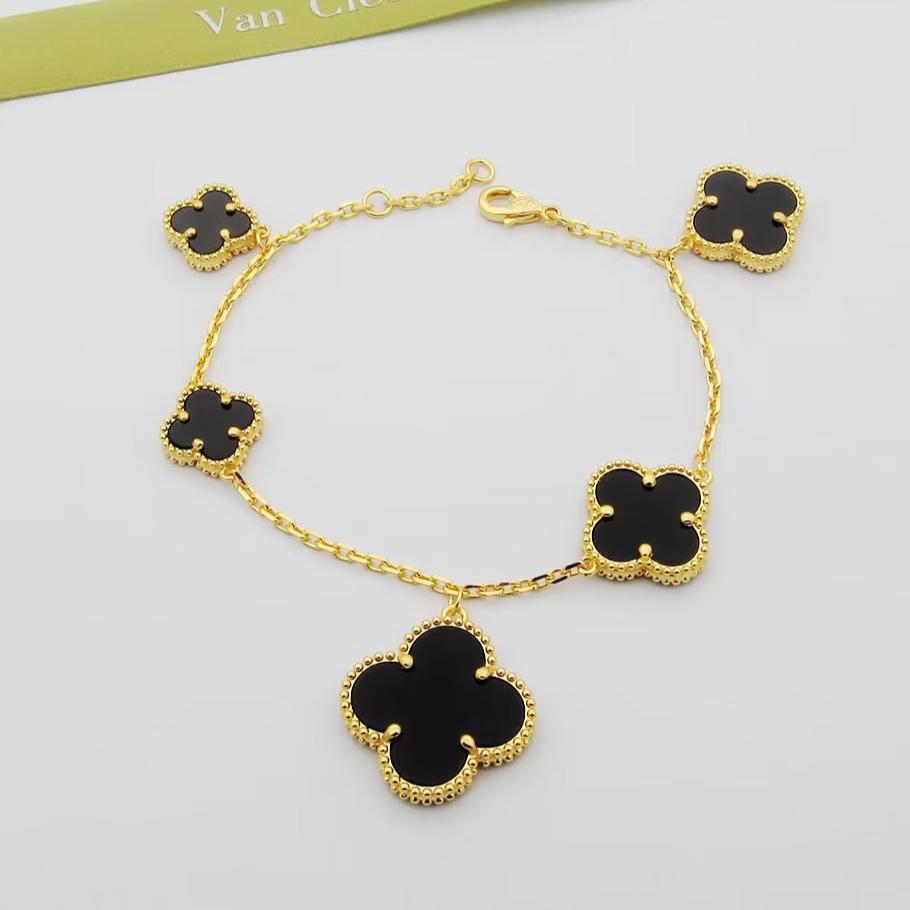 Roostick Magic Alhambra Five Black Motifs Bracelet