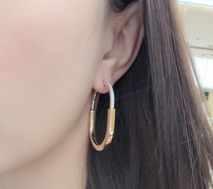 Roostick T Lock Diamond Earrings