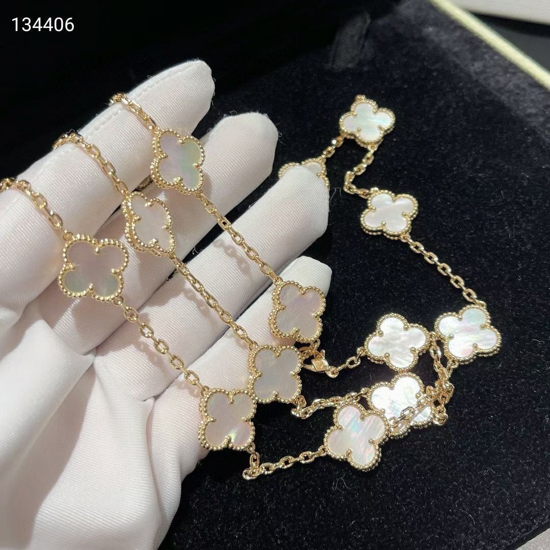 Roostick Pearl Vintage Alhambra 20 Motifs Long Necklace