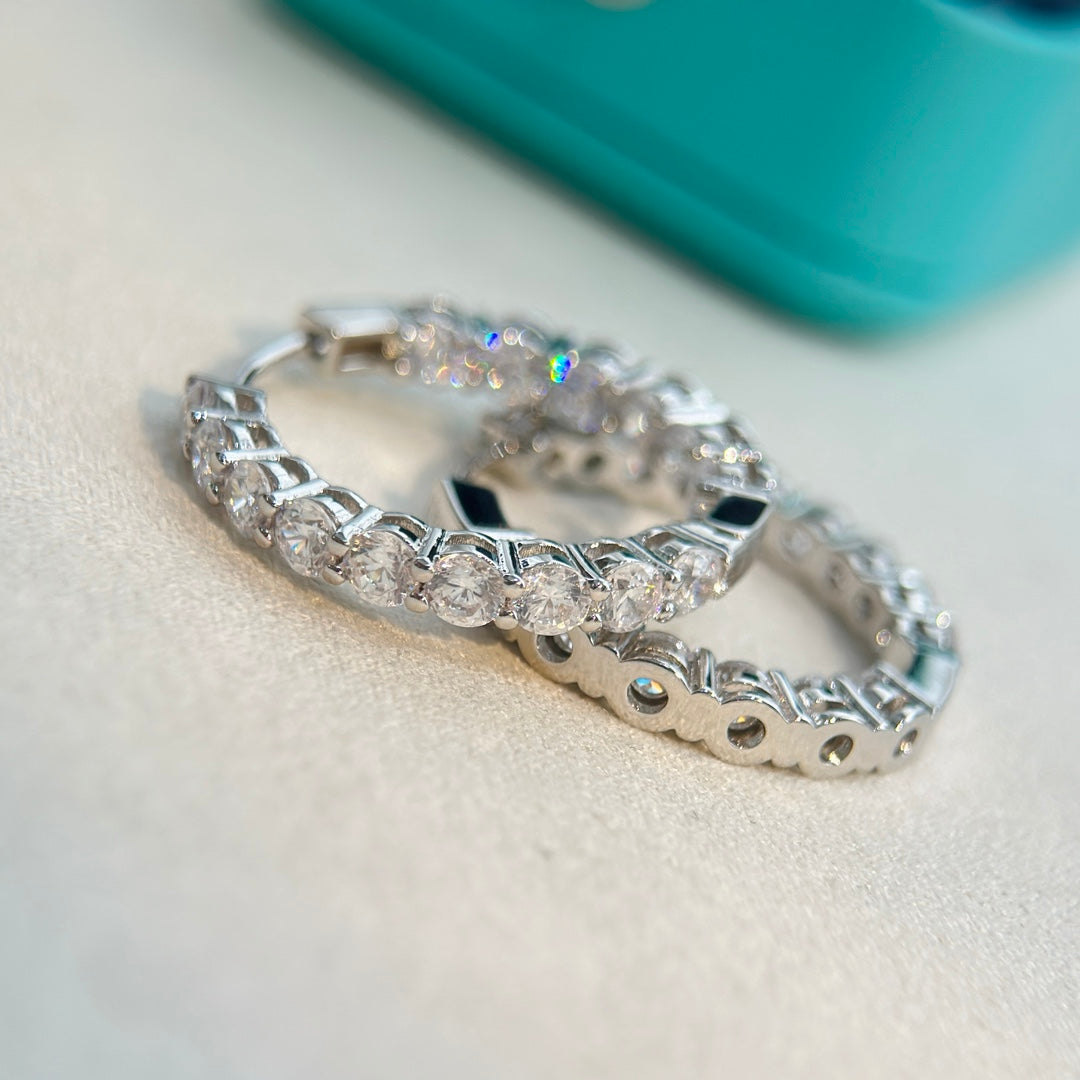 Roostick Hoop Diamonds Earrings