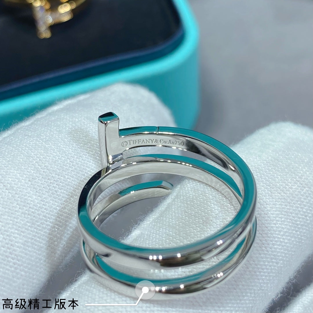 Roostick T Diamond Square Wrap Ring