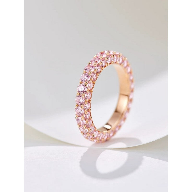 Roostick T Pink Crystal Ring