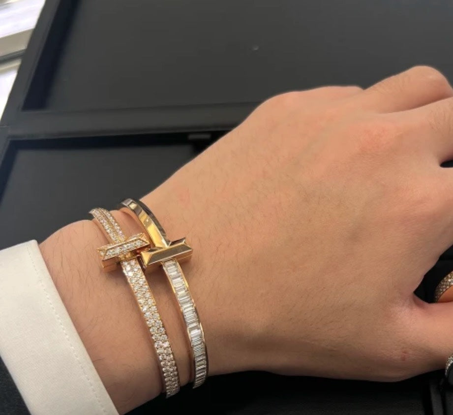 Roostick T1 Wide Diamond Hinged Bracelet