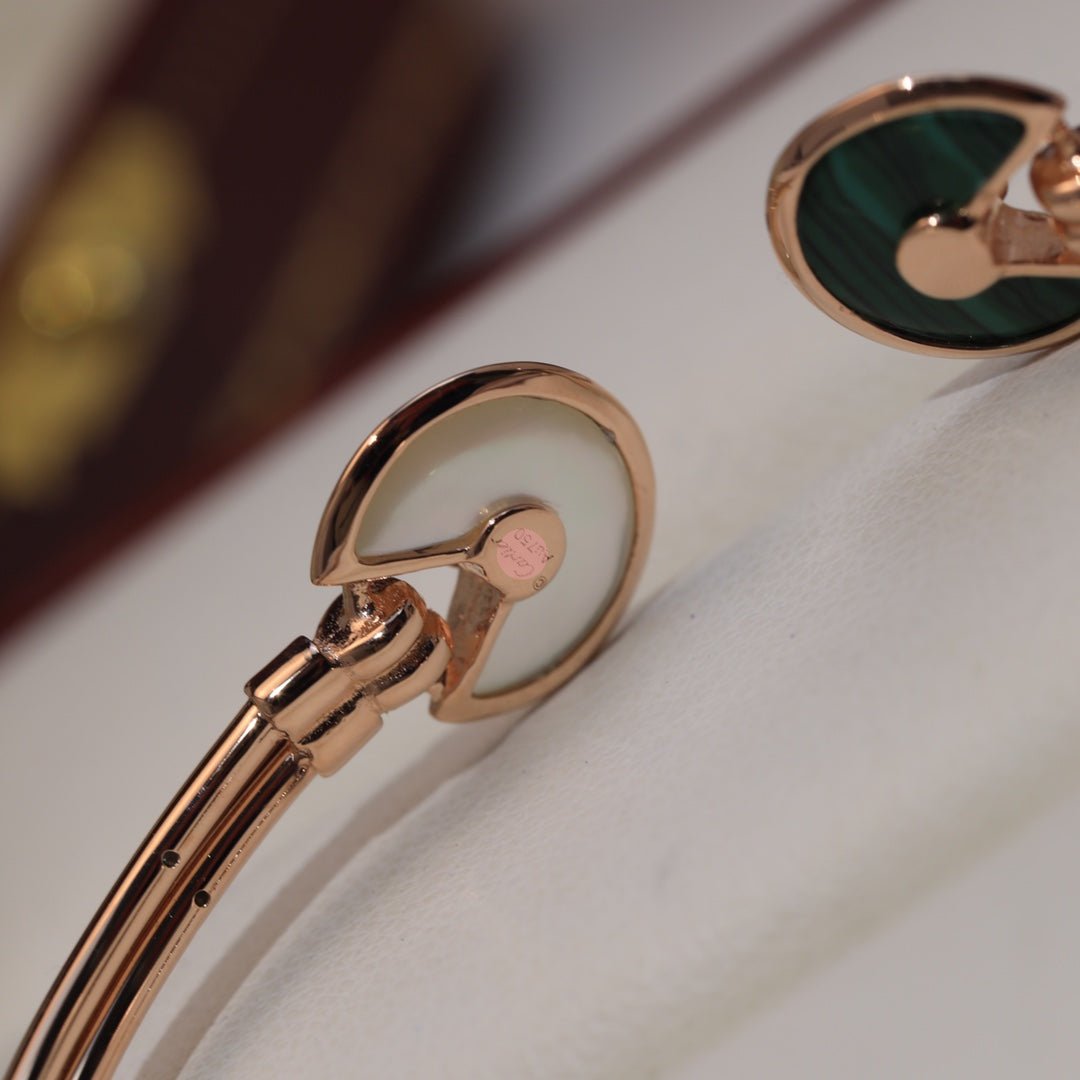 Roostick Malachite Pearl & Diamond Open Bracelet