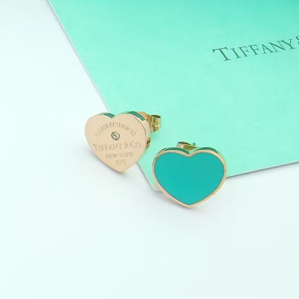 Roostick 18K Return to T Blue Heart Earrings