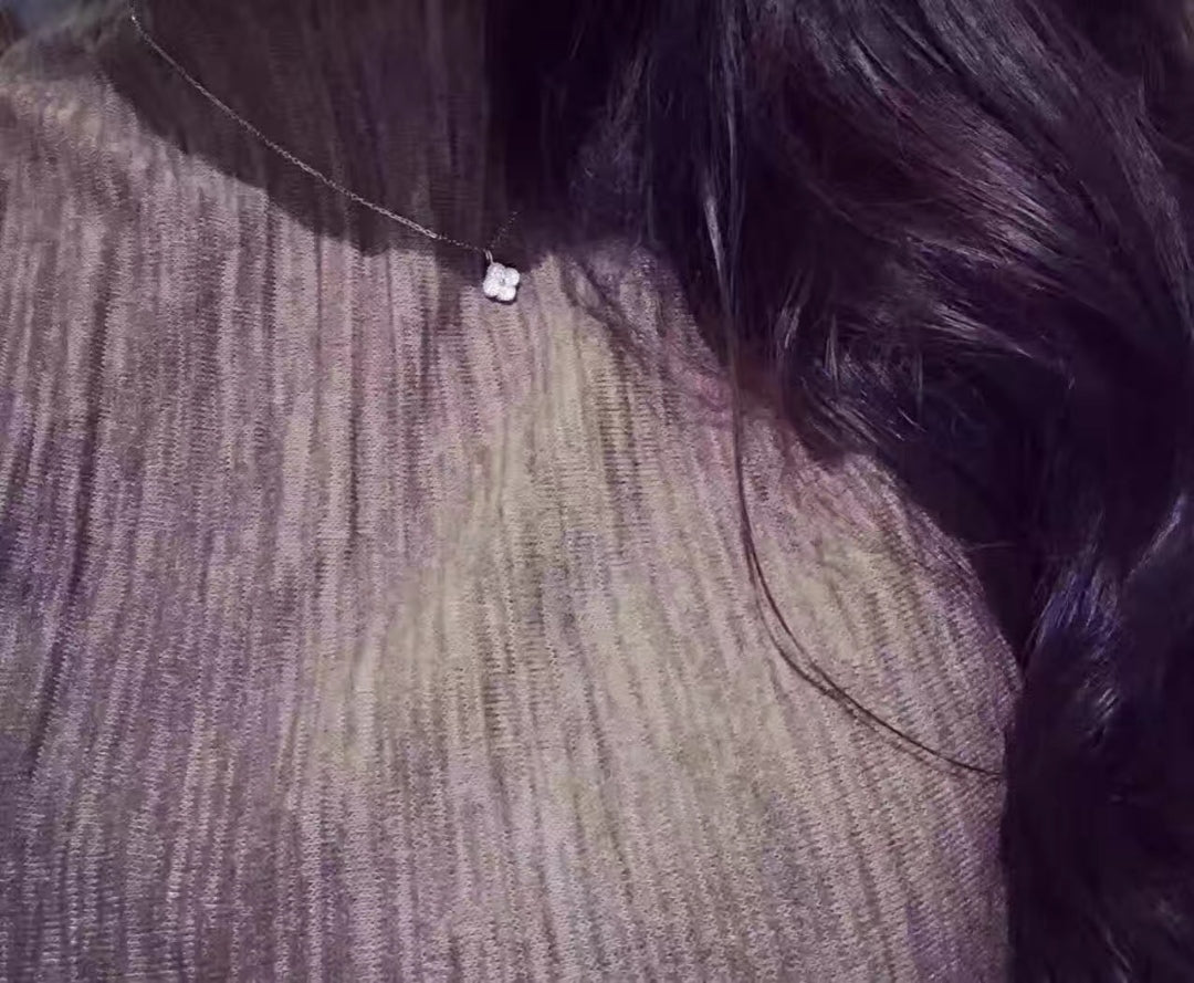 Roostick Sweet Alhambra Diamond Clover Necklace