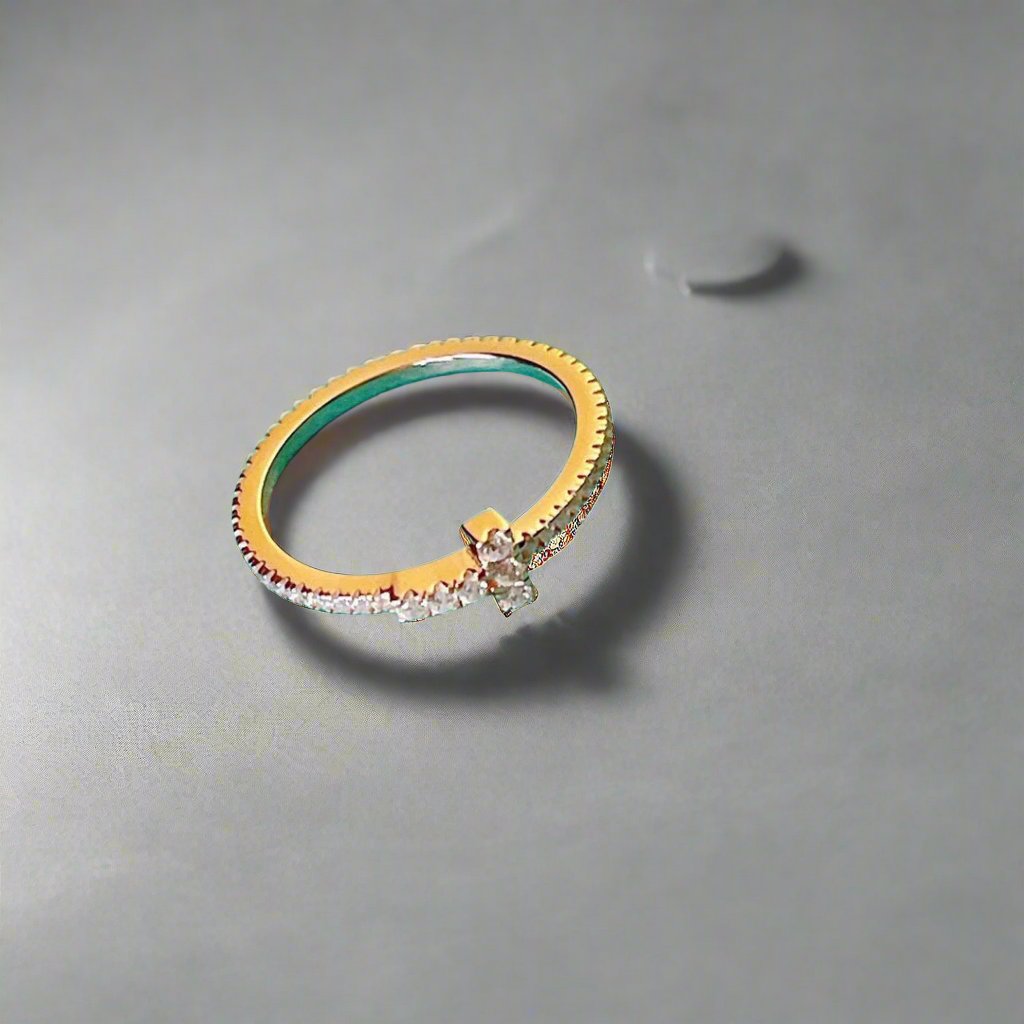 Roostick T Diamond Wire Band Ring