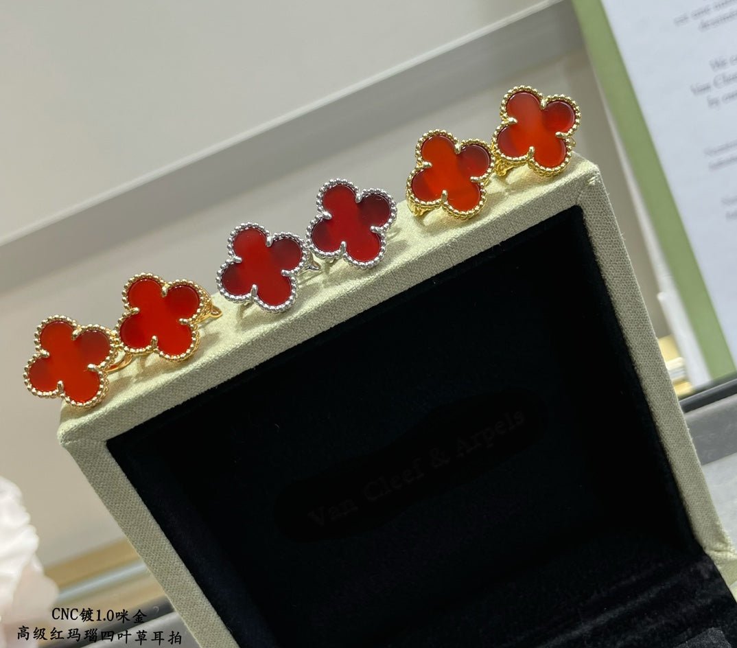 Roostick Vintage Alhambra Carnelian Earrings