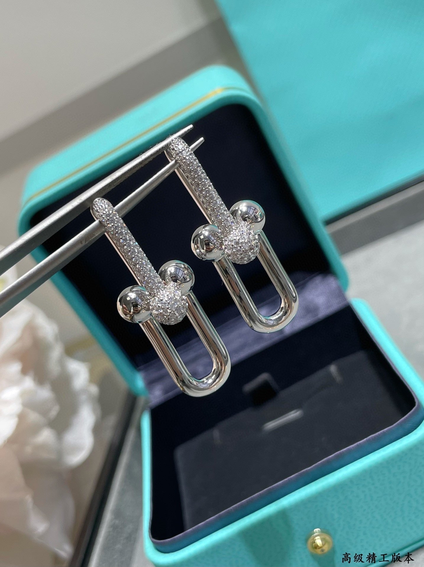 Roostick HardWear Large Link Pave Diamonds Earrings