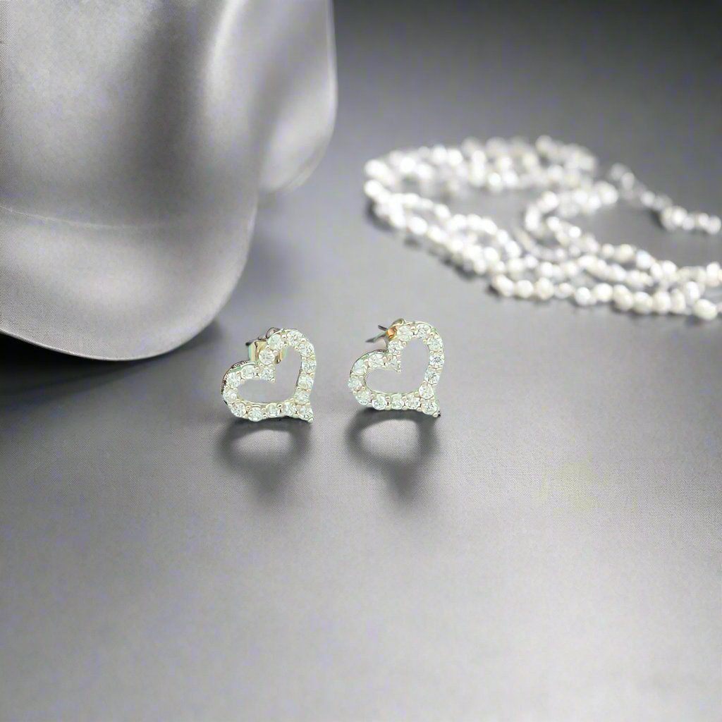 Roostick Heart Diamonds Rose Gold Earrings