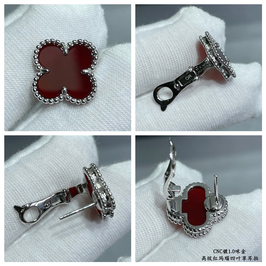 Roostick Vintage Alhambra Carnelian Earrings
