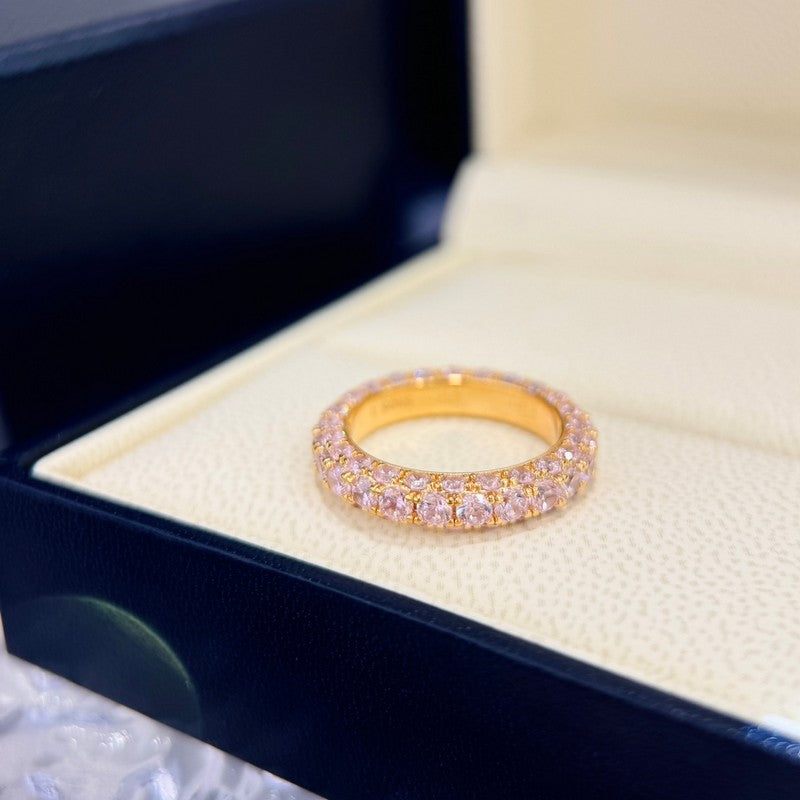 Roostick T Pink Crystal Ring