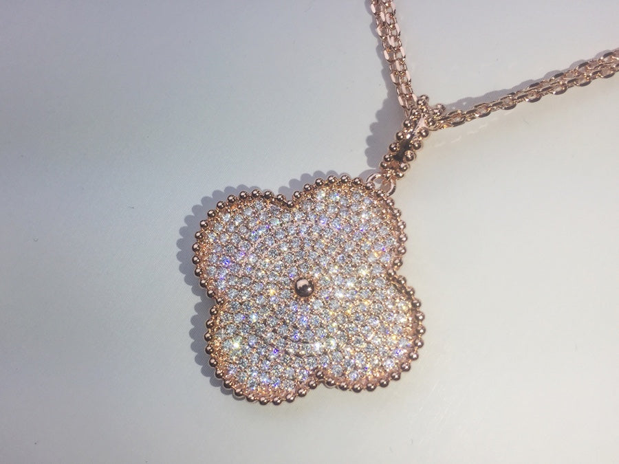 Roostick Magic Alhambra One Motifs Diamonds Clover Necklace