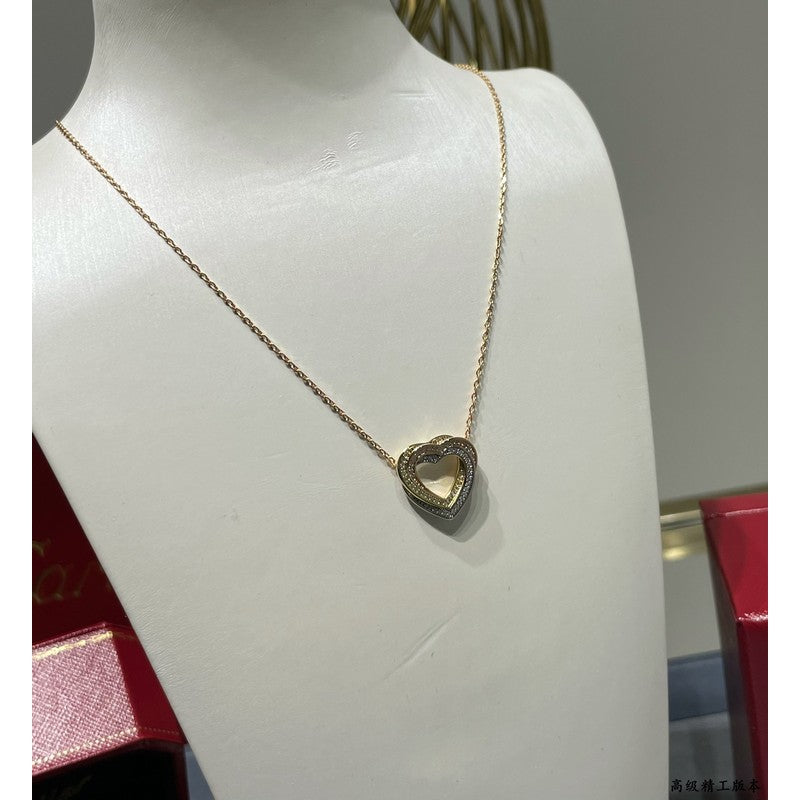 Roostick Trinity Heart Full Diamond Necklace