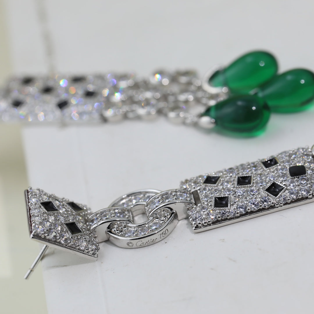 Roostick Panthère De Long Diamond Earrings
