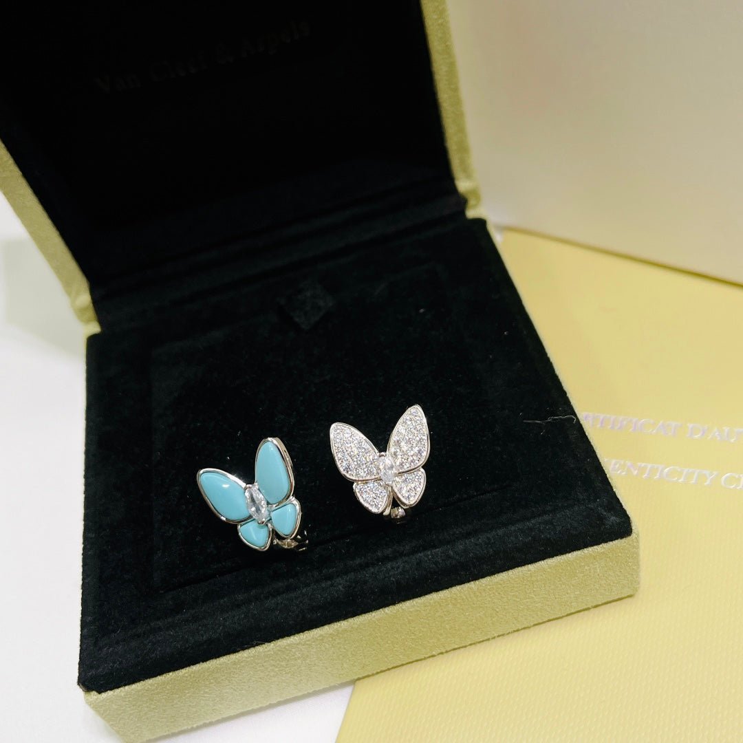 Roostick Two Butterfly Turquoise Earrings