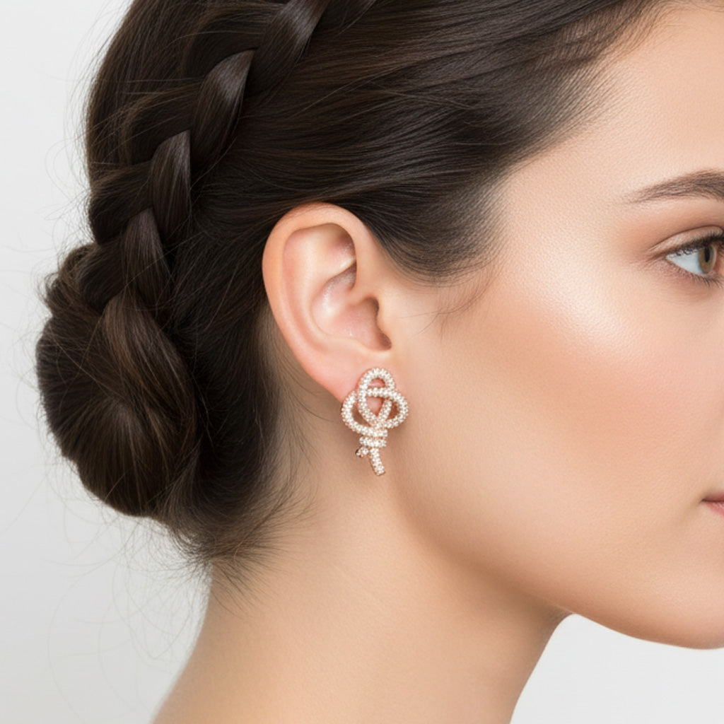 Roostick Keys Woven Diamond Earrings