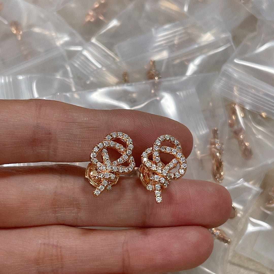 Roostick Keys Woven Diamond Earrings
