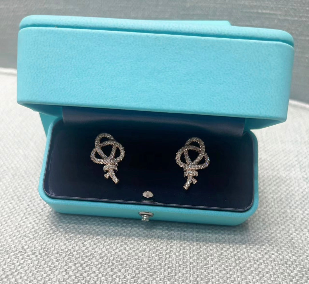 Roostick Keys Woven Diamond Earrings