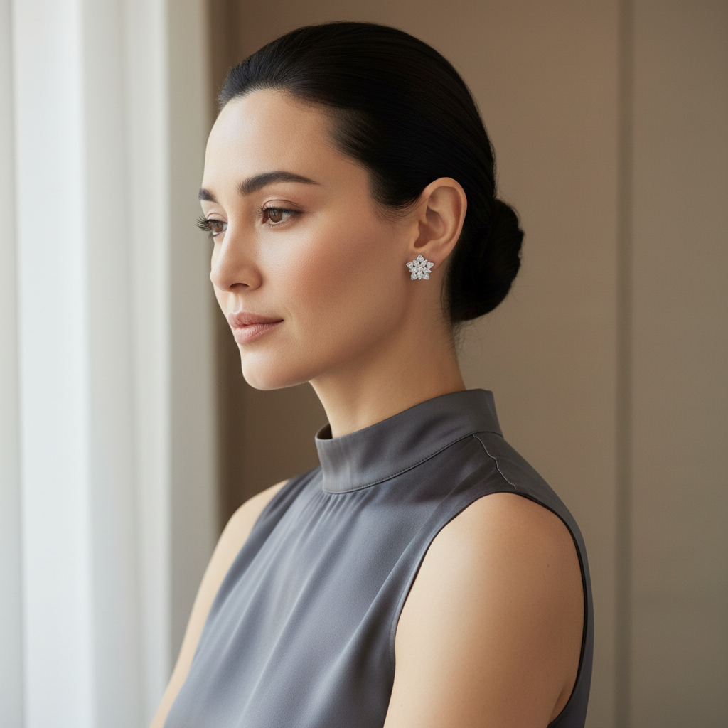 Lotus Openwork Earrings