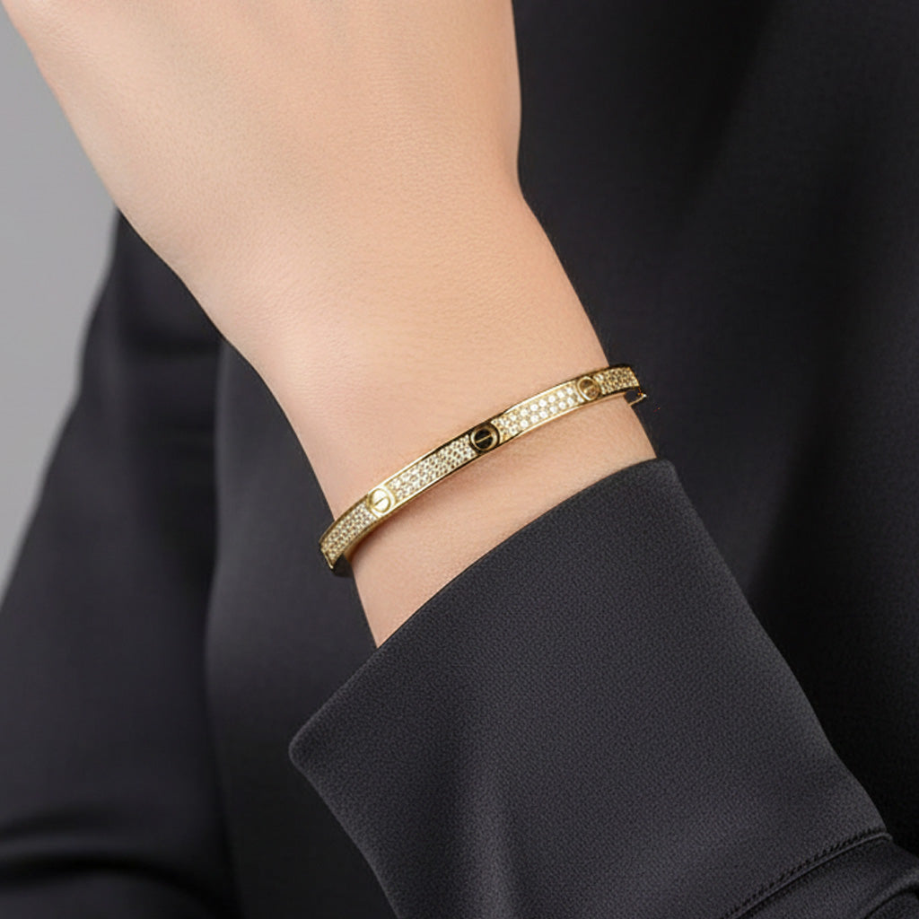 Love Diamond Paved Bracelet