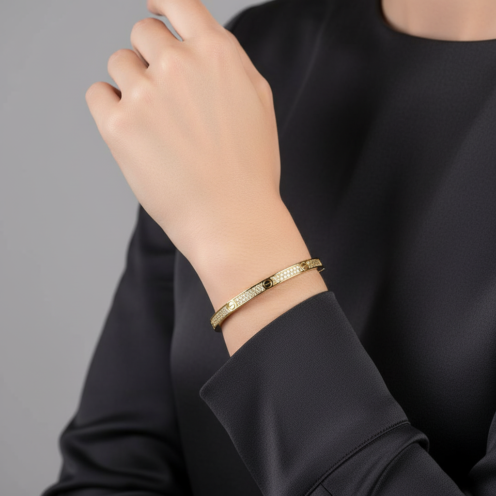 Love Diamond Paved Bracelet