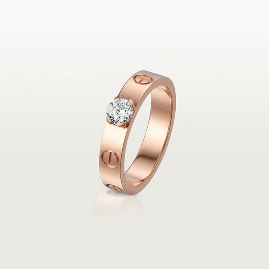 Love Solitaire Ring In 18K Gold Vermeil